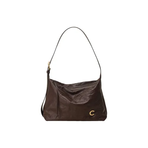 CASSILE Растительное дубление Коровья кожа Сумка на плечо Стандартный Большой Размер Женская Эбеновый