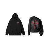 Мужской черный с капюшоном / Женский черный асимметричный на плече