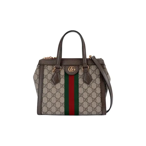GUCCI Ophidia Холст Тоут Сумка Сумка для покупок Портативная Сумка через плечо Унисекс Цвет Эбеновое дерево Коричневый