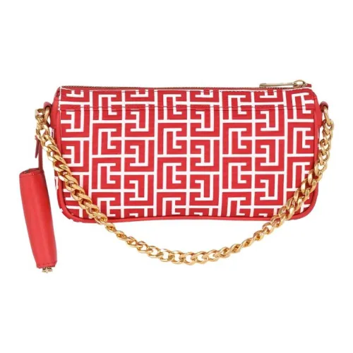 BALMAIN B Army Кожа Клатч Сумка на плечо Женская Красная