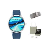 Синий стальной браслет набор