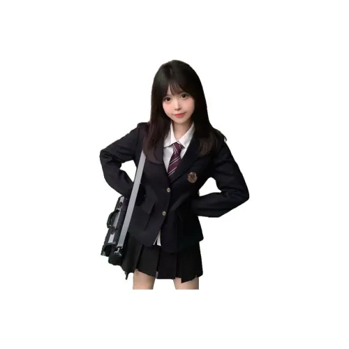 Dippanis Бизнес Костюм Пальто + Белая Рубашка + Юбка с Плиссами + Галстук Женские Комплекты с Юбкой