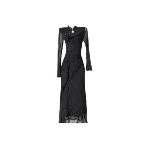 COMMA GIRL Длинное платье с длинными рукавами женское