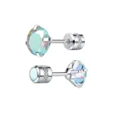 Серьги с четырьмя щупальцами, зеленые, с цирконием (1 пара)