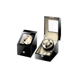 Чёрный цвет рояля + экрю кожа [2+3 отделения для часов]