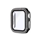 Черный, блестящий, страз, двойная строка, ромб, закаленное стекло, защита экрана, однополосный чехол