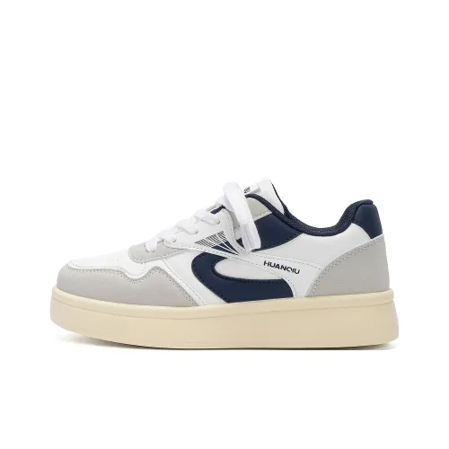 HUANQIU Обувь Женская Нишевая Высота Увеличивающая Легкий Низкий Топ Скейтборд Кроссовки Женские Белые Синие