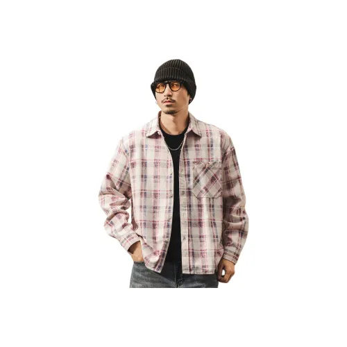 JIELEINUO Светло-розовые Мужские Рубашки