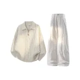 Бежевый Желтый Топ + Белые Джинсы