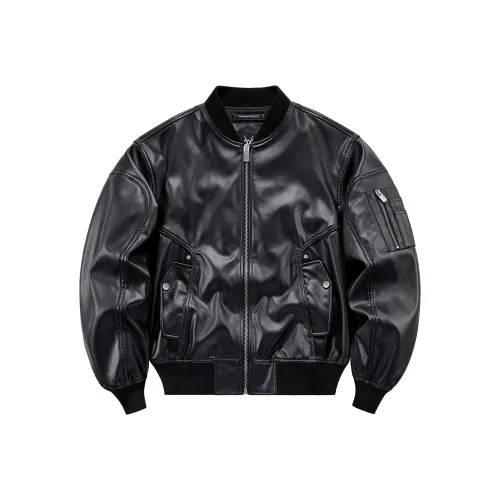 VIP Черный Унисекс Кожаные Куртки