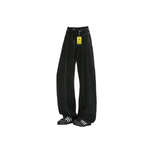 CTIDESTRAW Черный Унисекс Джинсы