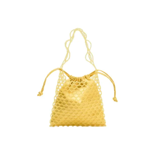ZARA Полиэстер Ведрообразная Сумка Мини Женская Желтая