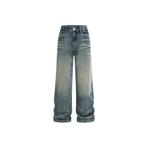 JFU Ностальгический синий Мужские Джинсы