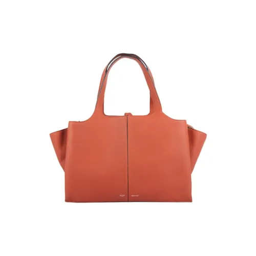 CELINE Коровья кожа Крылья Сумка Тоут Сумка Сумка для покупок Сумка Большая Женская Оранжевая Красная