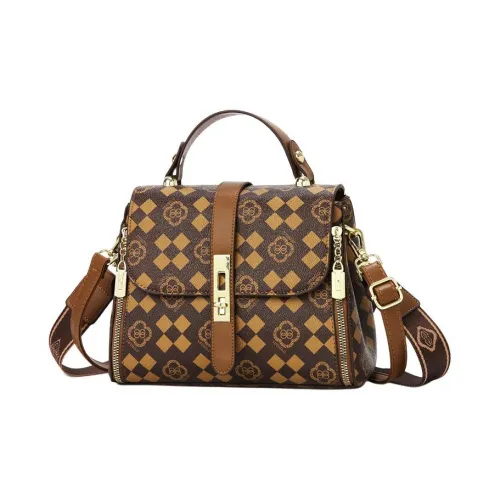 Boniu ПУ (полиуретан) Сумка через плечо Одно плечо Женская Коричневая