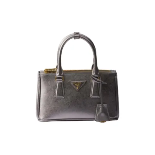 PRADA Galleria Кожа Сумка Мини Женская Серебряная