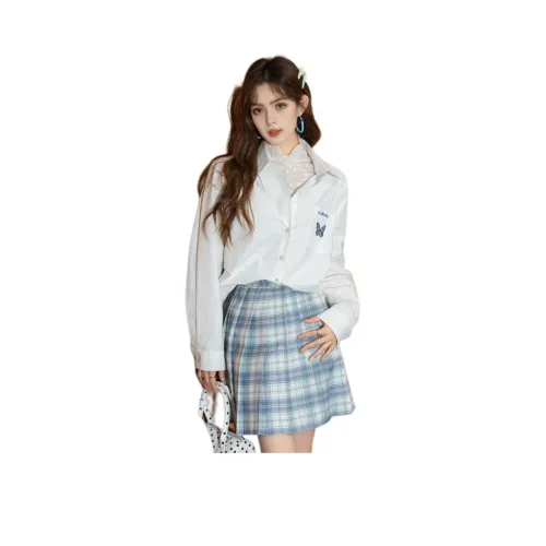 FAWENXIANGZI Белые Женские Рубашки