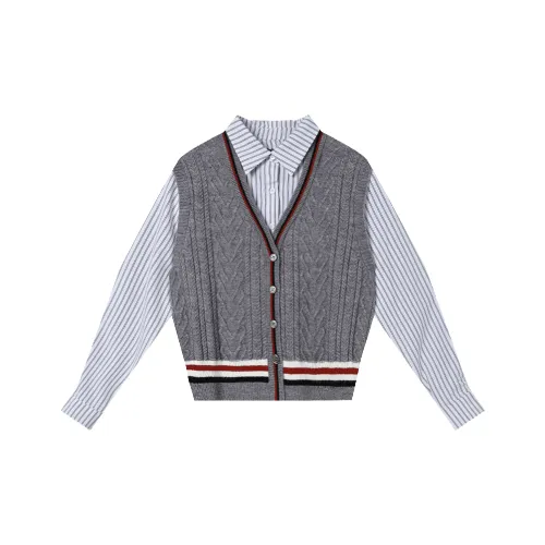 LOUISY AO Серый Патч Полосы Женские Рубашки