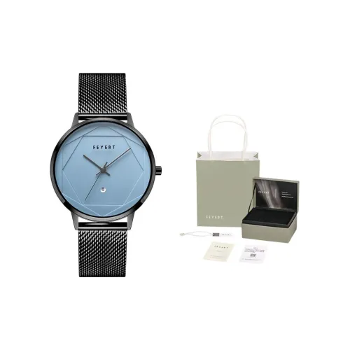 FEYERT Fayette Hexagon Star Collection Кварцевый механизм Естественная кожа Ремешок Часы Унисекс Белый циферблат