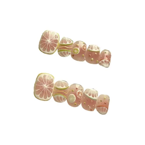 OEING Запонки для ногтей Кошачий глаз Фрукты Узор Индивидуальный Короткий Квадрат Розовый Jump Цвет Милый