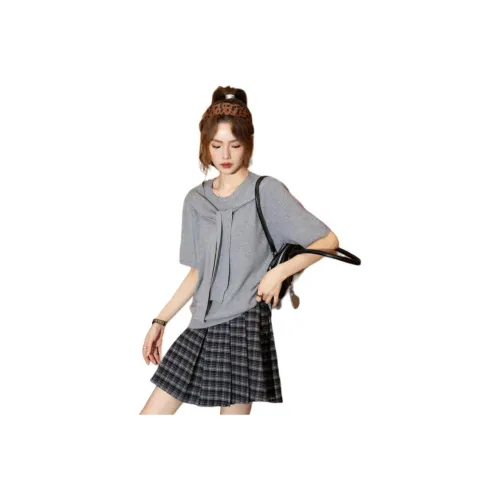 FAWENXIANGZI Светло-серый Женский Трикотаж