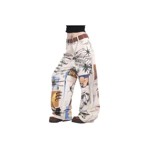 NEVER RULE Ecru Unisex Jeans