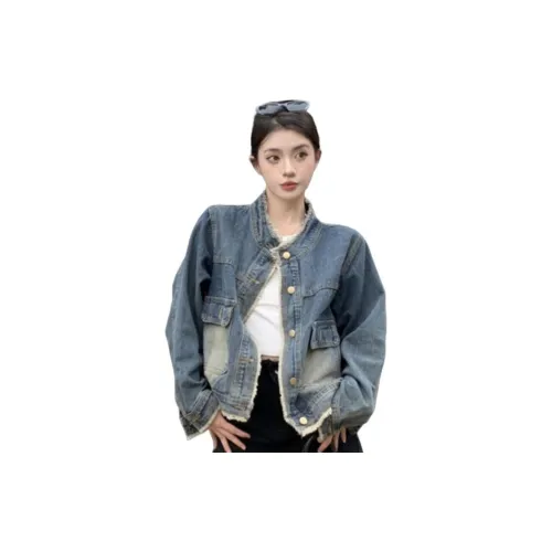 HAPG Тертый край Винтажный синий Женские джинсовые куртки