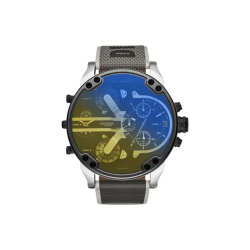 DIESEL MR. DADDY Коллекция Наручные часы Кварцевый механизм Кожаный ремешок Черный циферблат Мужские часы