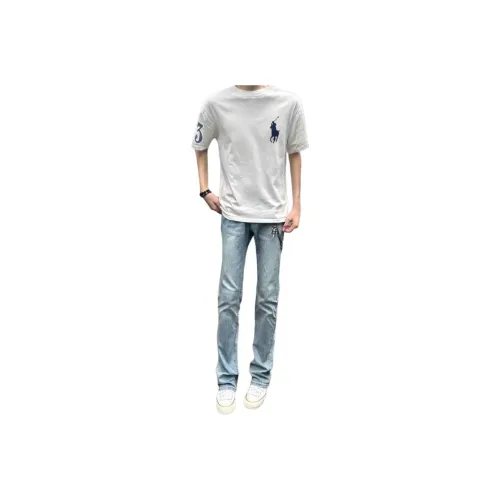 CARE NOTE Светло-синие унисекс джинсы