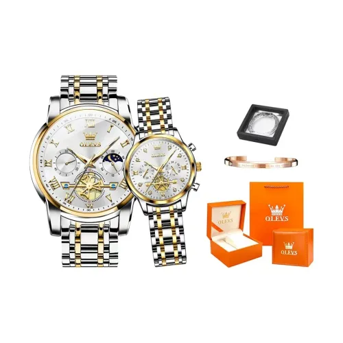 OLEVS Wisdom Series Relief FLY Reel Дизайн Кварцевый механизм Ремешок из нержавеющей стали Часы Унисекс Белый циферблат