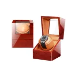 Красный Падук с рельефом + Желтая кожа [1 отделение для часов]