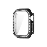 Черный, блестящий, страз, двойная строка, ромб, закаленное стекло, защита экрана, однополосный чехол