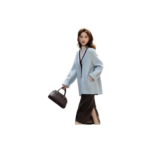 Dme Бирюзовый Синий Женское Пальто