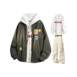 Армейский зеленый + белый + хаки карго брюки