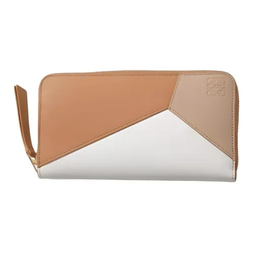LOEWE Пазл Телячья кожа Кошелек Женские Белый КАМЕЛ Коричневый
