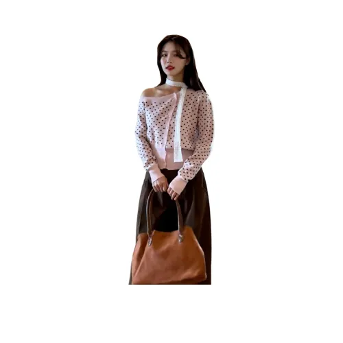 Mu Xiao Xin [Розовый] Не Включено Шелковый Шарф Женские Трикотаж