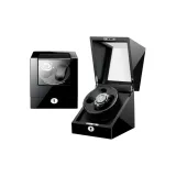 Чёрный цвет рояля + чёрная кожа [2 слота для часов]