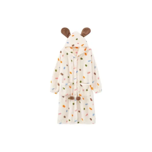 MEIJIAO Многоцветный Халат с горошком женский для ванной