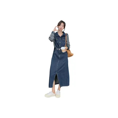 Pure Shimane Длинное платье с длинными рукавами женское