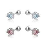 Dreamy Moon Ear Studs, Two Pairs (Blue + Pink)  
Мечтательная Луна Серьги-гвоздики, две пары (Синий + Розовый)