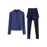 Комплект одежды (Синий пальто + Темно-кобальтовые штаны)