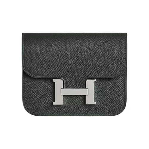 HERMES Constance Slim Epsom Телячья кожа Кошелек Унисекс Серый