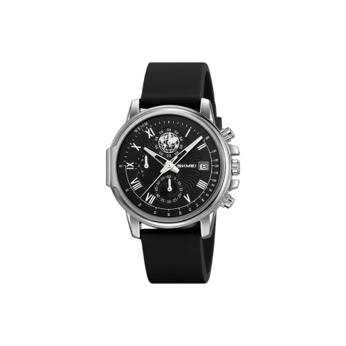 SKMEI Кварцевый механизм силиконовый ремешок мужские часы черный циферблат