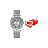 Серебряный Снежинка + С подарками (Случайный тематический набор) Сердцеобразная коробка комплект