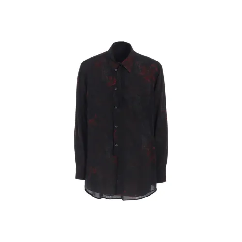 Yohji Yamamoto S'YTE FW25 Район Малиновый Лента Принт Стандартный Ожерелье Рубашка Унисекс