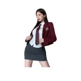 Бизнес костюм + короткая рубашка + этикетка + галстук + юбка