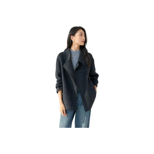 IHIMI Черный Углерод Серый Женское Пальто