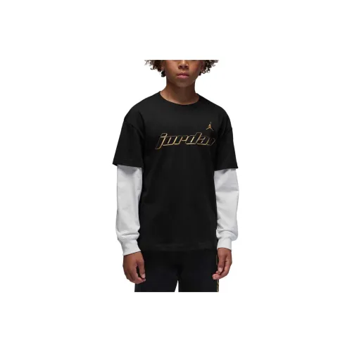 Джордан Черный Kids T-рубашки