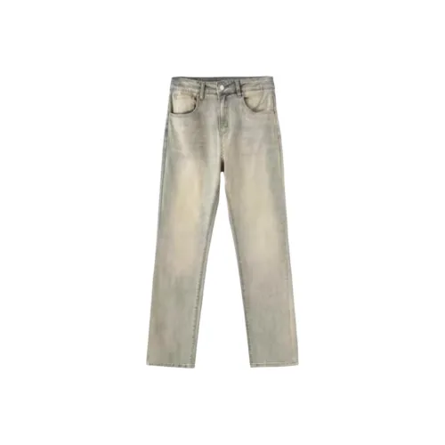 BLACK AT Желтые Грязные Унисекс Джинсы