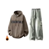 Верблюжий цвет Флисовые свитшоты и толстовки + Желтые грязные штаны